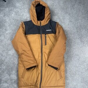 TIMBERLAND BOYS Large Logo Puffy Jacket Mustard 14-16  Yrs Old